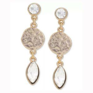 Rachel Roy Crystal & Hammered Disc Earrings